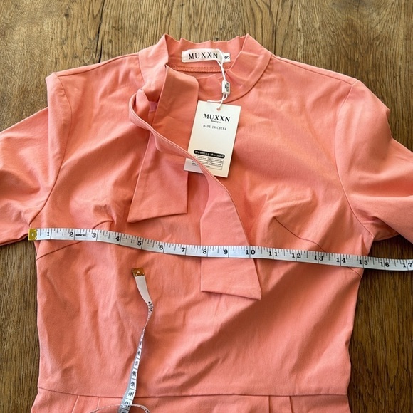 MUXXN PEACH PENCIL DRESS - Picture 3 of 5